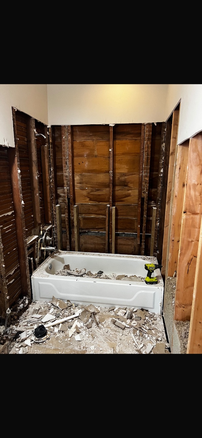 Demolition shower and install new tile before