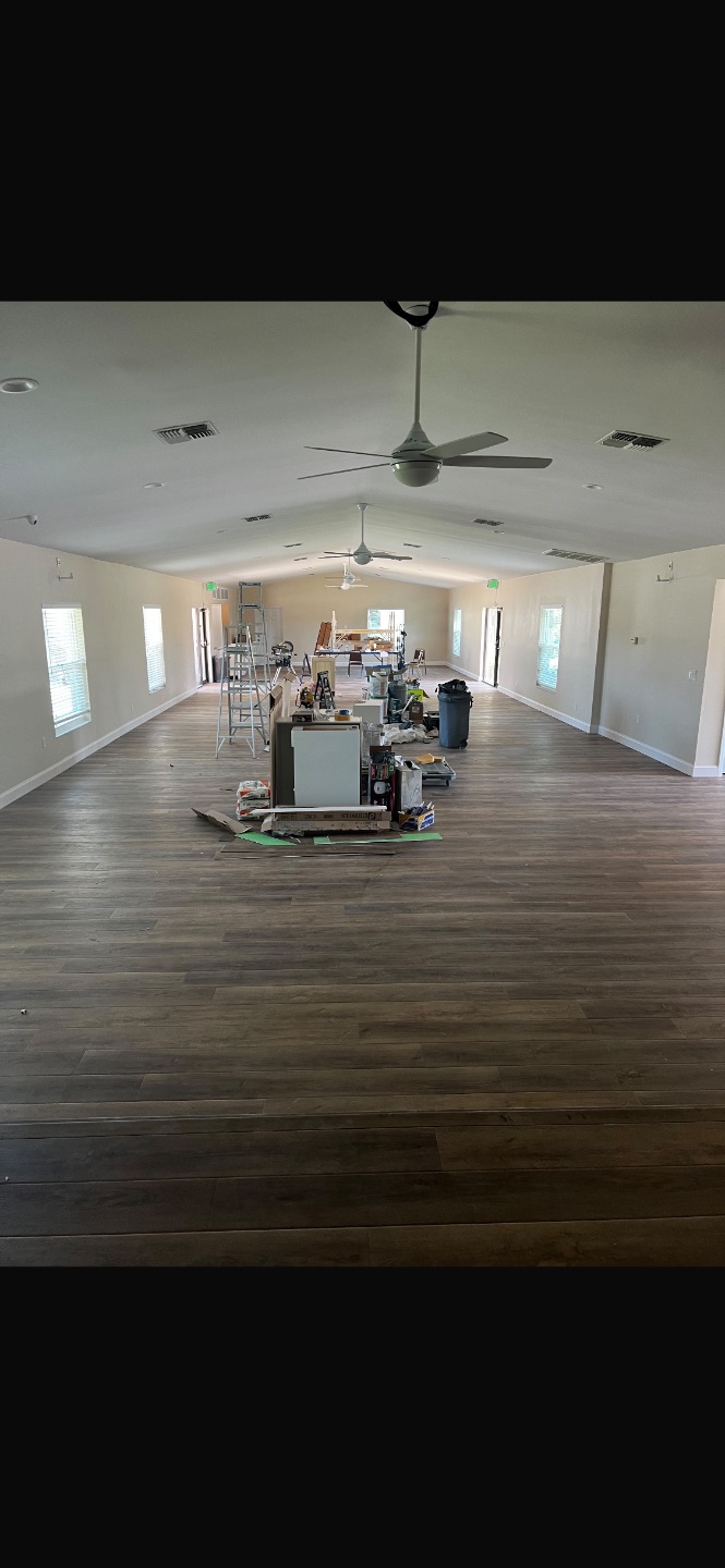 Ceiling and lvp flooring after