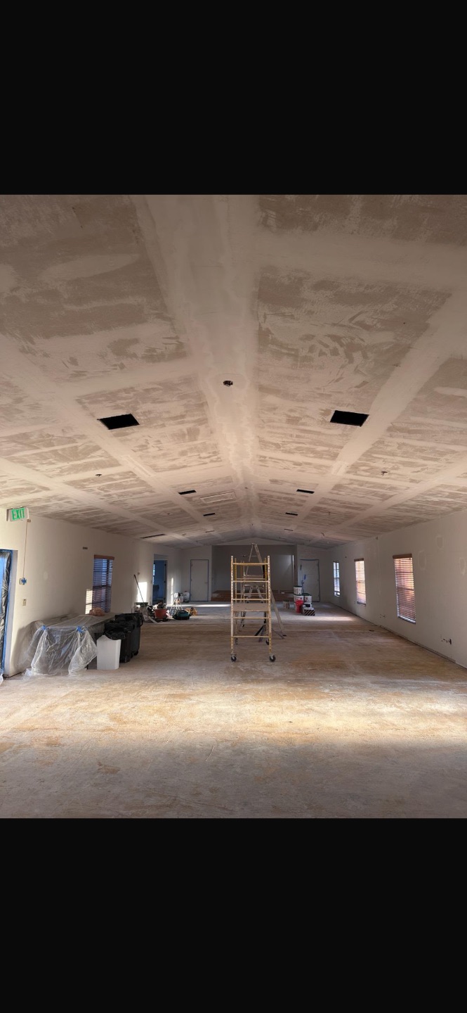 Ceiling and lvp flooring before