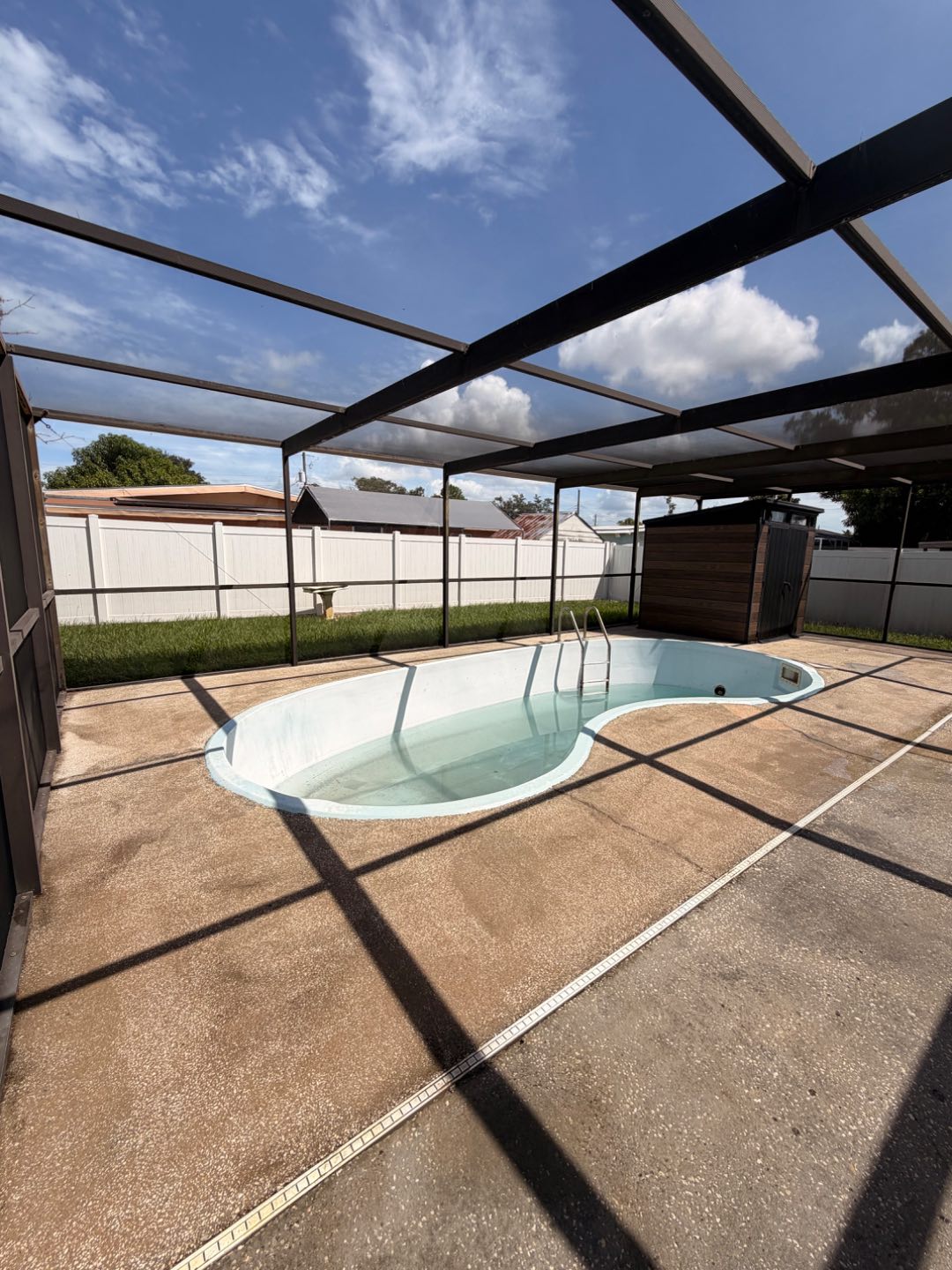 Pool deck cleaning after