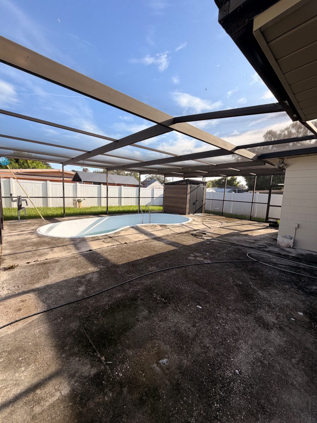 Pool deck cleaning before